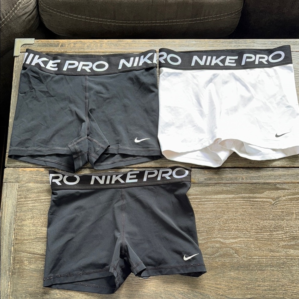 Nike Black and White Pro Compression Shorts